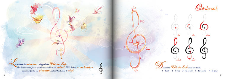 Studio Prépresse - conception création de livre jeunesse sur la musique - clé de sol