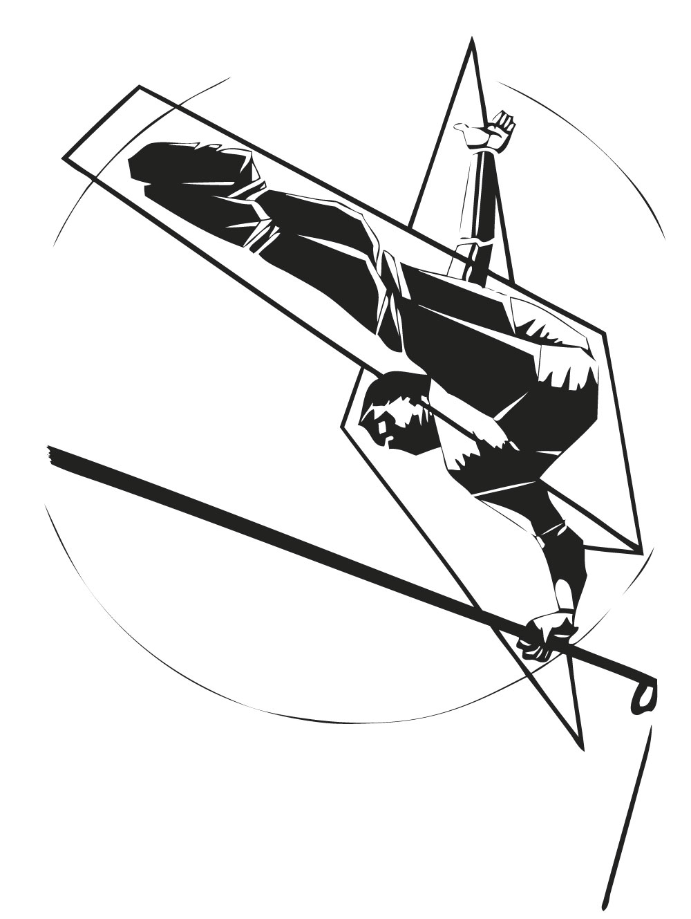 Studio Prépresse Illustration "saut de flèche" réalisée sous illustrator