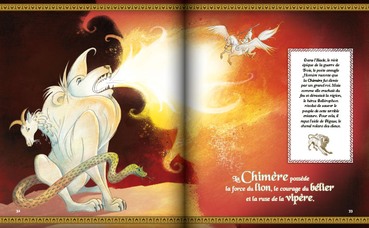 Studio Prépresse - Création mise en page de livre jeunesse sur la mythologie et la chimère