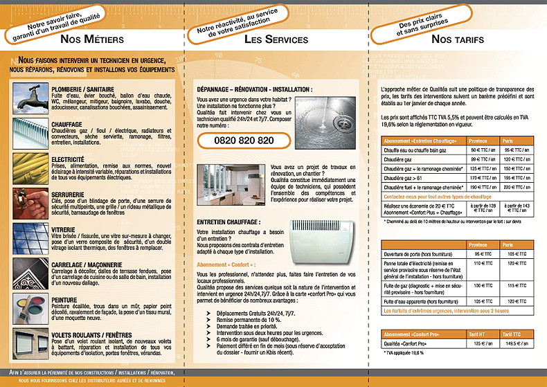 Studio Prépresse - Mise en page de prospectus tarif